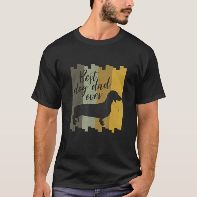 Mens Dachshund Retro Teckel T-Shirt (Front)