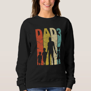 Mens Dad 3 Kids Fathers Day 2 Sons 1 Daughter Dadd Sweatshirt