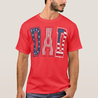 Mens Dad American Flag Fathers Day Cool Patriotic  T-Shirt