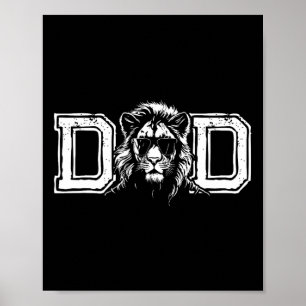 Mens Dad Awesome Lion King Sungles - Father&#; s D Poster