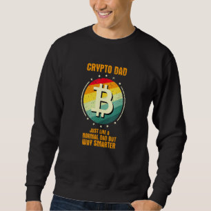 Mens Dad Bitcoin Crypto Cryptocurrency Blockchain  Sweatshirt