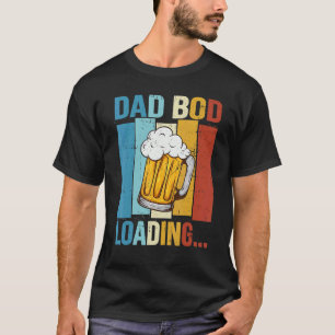 Mens Dad Bod Loading Vintage  Drinking Beer Father T-Shirt