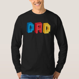 Mens Dad Brick Builder Blocks Master Builder Fath T-Shirt