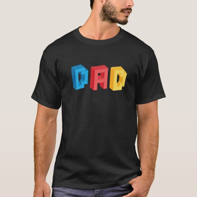 Mens Dad Brick Builder Funny Blocks Master Builder T-Shirt (Front)