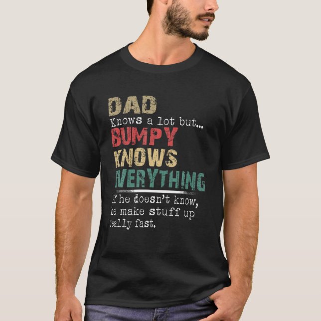 Mens Dad Bumpy Know Everything Retro Christmas Gra T-Shirt (Front)