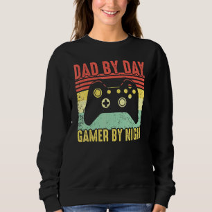 Mens Dad By Day Gamer By Night Nerdy Father Video Sweatshirt