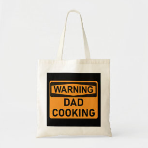 Mens Dad Cooking Funny Warning BBQ Grilling Cooker Tote Bag
