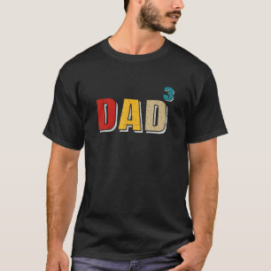Mens Dad Cubed, Dad3, Dad of Three Father's Day T-Shirt