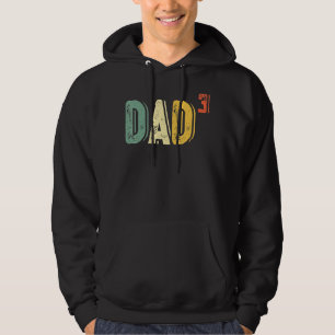 Mens Dad Cubed Fathers Day 2022 Dad Of 3 Dad Of Th Hoodie