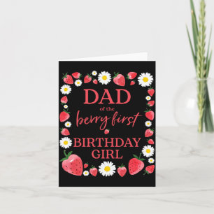 Mens Dad Daddy Berry First Birthday Strawberry 1st Card
