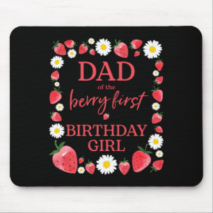 Mens Dad Daddy Berry First Birthday Strawberry 1st Mouse Pad