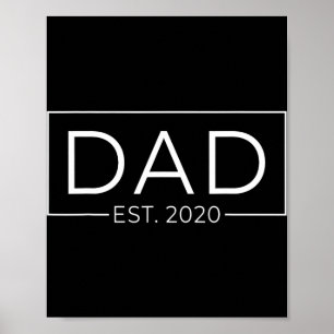 Mens Dad Est 2020 Shirt Dad Gift New Years Pregnan Poster
