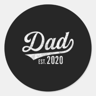 Mens Dad Est. 2020 Shirt - Expecting Baby Fathers Classic Round Sticker