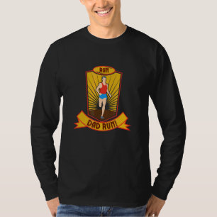 Mens Dad Fathers Runners Race Support Crew Graphic T-Shirt