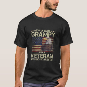 Mens Dad GRAMPY Veteran American Flag Proud eagle T-Shirt