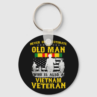 Mens Dad Grandpa Vietnam Veteran Vintage Shirt Men Key Ring