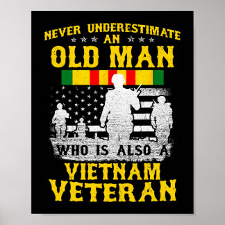 Mens Dad Grandpa Vietnam Veteran Vintage Shirt Men Poster