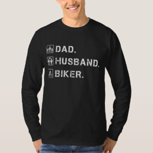 Mens Dad Husband Biker Biking Mountain Bike  Cycli T-Shirt