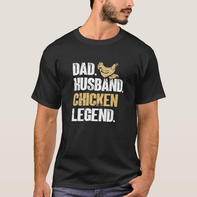 Mens Dad Husband Chicken Legend - Farmer Rooster H T-Shirt (Front)