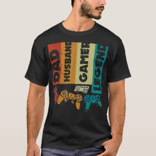 Mens Dad Husband Gamer Legend Dad Video Gamer T-Shirt