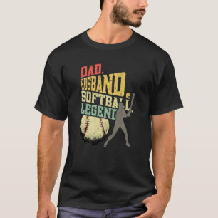 Mens Dad Husband Softball Legend  Softball Player  T-Shirt