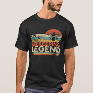 Mens Dad Husband Soldier Beekeeping Legend Militar T-Shirt