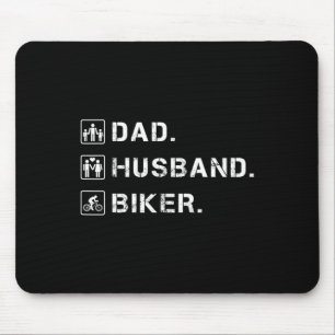 Mens Dad Husnd Biker Biking Mountain Bike Lover Cy Mouse Pad