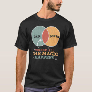 Mens Dad Jokes Where The All Magic Happens Diagram T-Shirt