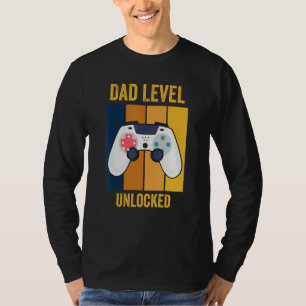 Mens Dad Level Unlocked Gamer Dad Future Dad New T-Shirt