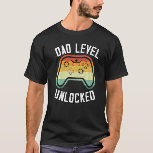 Mens Dad Level Unlocked Pregnancy Announcement New T-Shirt