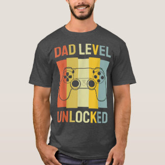 Mens Dad Level Unlocked Soon To Be Father Pregnanc T-Shirt