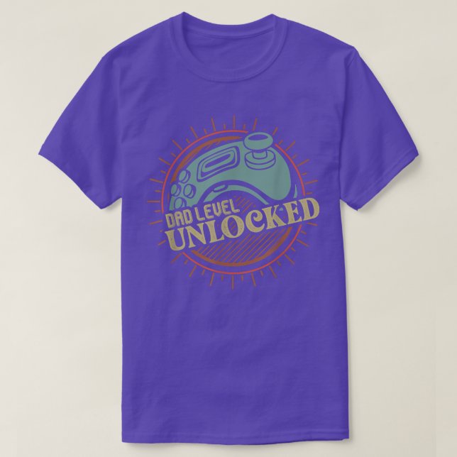 Mens DAD LEVEL UNLOCKED Soon To Be Father Video Ga T-Shirt (Design Front)