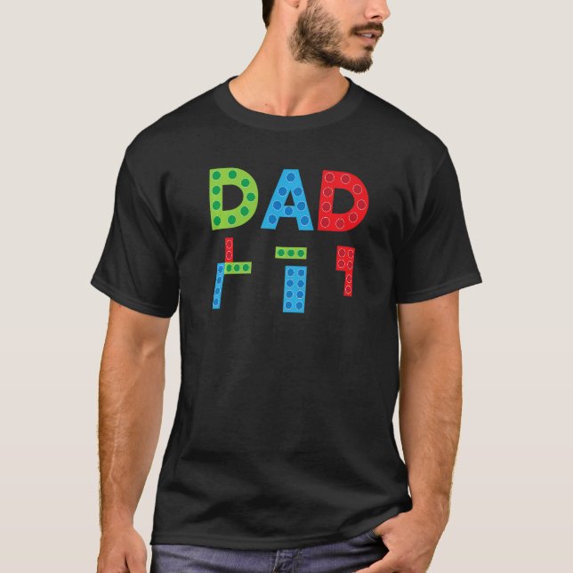 Mens Dad Master Builder Father Building Blocks Bri T-Shirt (Front)