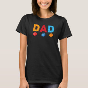 Mens Dad Master Builder Father Building Blocks Bri T-Shirt