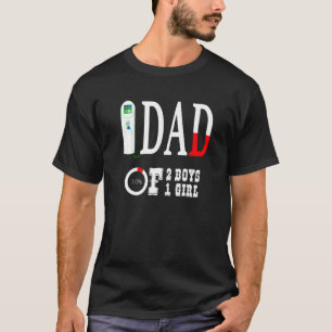 Mens Dad Of 2 Boys 1 Girl Father Or Grandpa Of 3 K T-Shirt