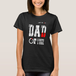 Mens Dad Of 2 Boys 1 Girl Father Or Grandpa Of 3 K T-Shirt