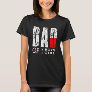 Mens Dad Of 2 Boys 1 Girl Father Or Grandpa Of 3 K T-Shirt