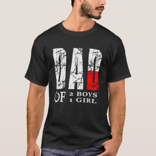 Mens Dad Of 2 Boys 1 Girl Father Or Grandpa Of 3 K T-Shirt