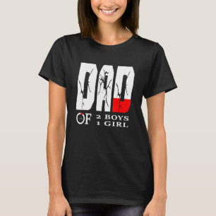 Mens Dad Of 2 Boys 1 Girl Father Or Grandpa Of 3 K T-Shirt