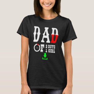 Mens Dad Of 2 Boys 1 Girl Father Or Grandpa Of 3 K T-Shirt