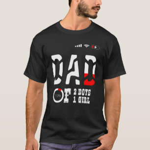 Mens Dad Of 2 Boys 1 Girl Father Or Grandpa Of 3 K T-Shirt