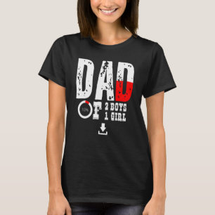 Mens Dad Of 2 Boys 1 Girl Father Or Grandpa Of 3 K T-Shirt