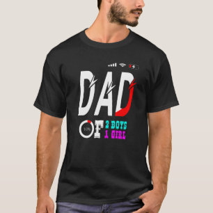 Mens Dad Of 2 Boys 1 Girl Father Or Grandpa Of 3 K T-Shirt