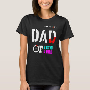Mens Dad Of 2 Boys 1 Girl Father Or Grandpa Of 3 K T-Shirt