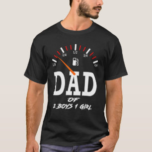 Mens DAD of 2 Boys 1 girl father or grandpa of 3 T-Shirt