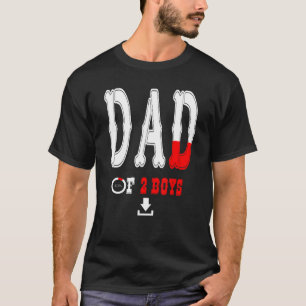 Mens Dad Of 2 Boys Father Or Grandpa Of 2 Kids 3 T-Shirt
