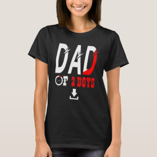 Mens Dad Of 2 Boys Father Or Grandpa Of 2 Kids 44 T-Shirt
