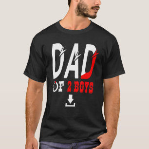 Mens Dad Of 2 Boys Father Or Grandpa Of 2 Kids 44 T-Shirt