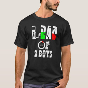 Mens Dad Of 2 Boys Father Or Grandpa Of 2 Kids 5 T-Shirt