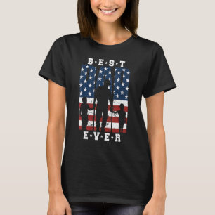 Mens Dad Of 2 Boys Fathers Day Usa Flag Patriotic T-Shirt